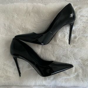 STEVE MADDEN Women’s Vala Shiny Black Patent Stiletto‎ Heel Shoes Pointed Toe 9M
